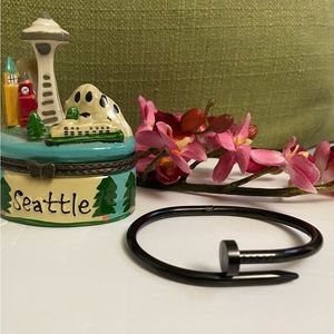 Nail Stainless Steel Bangle Bracelet